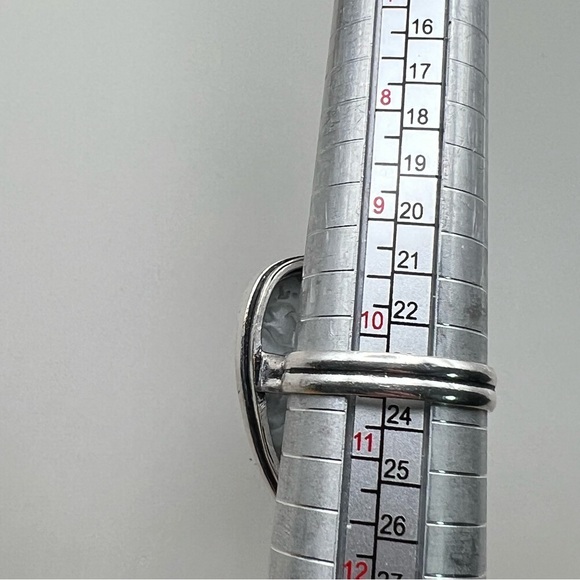 New Owyhee Opal Eye Stone Silver Overlay Ring Size 10.5 - Picture 7 of 8